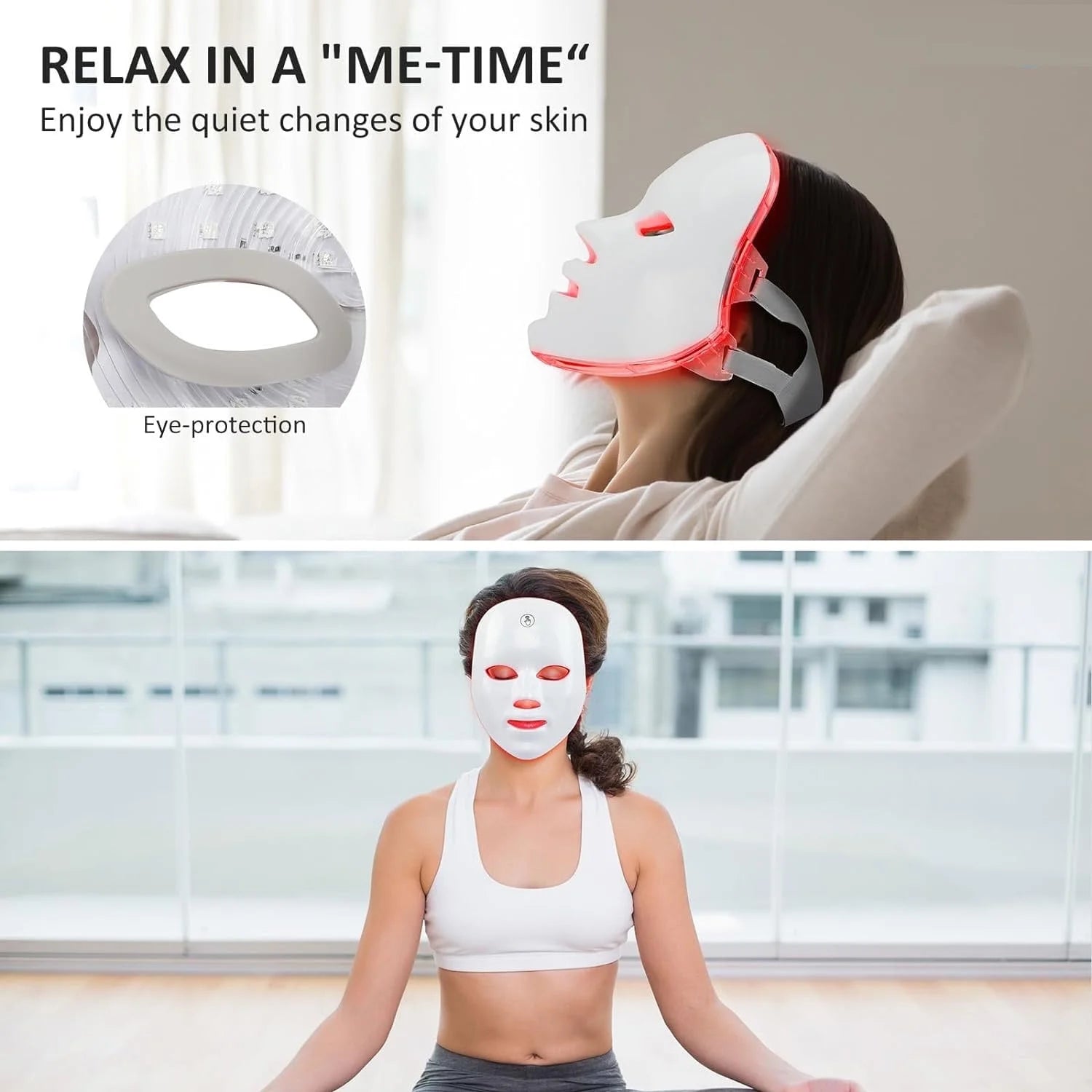 Professional LED Red Light Facial Mask with 7 Color Options - Cordless Design for Home or Salon Use - Ideal Gift for Women and Mothers